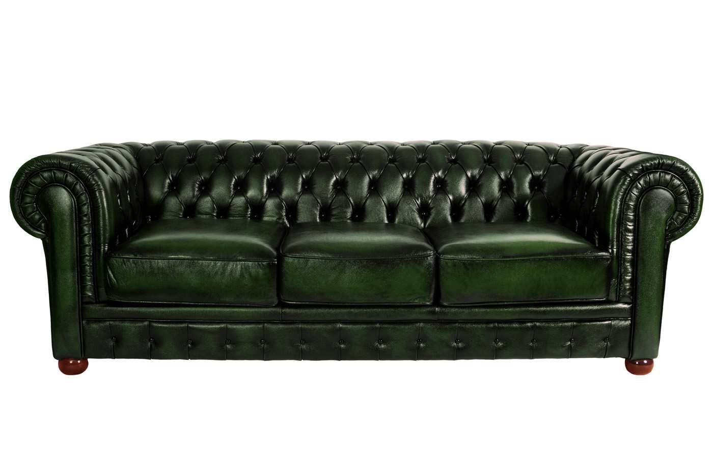 Кожаный диван Chester трехместный с механизмом, цвет 09#